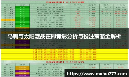 马刺与太阳激战在即竞彩分析与投注策略全解析